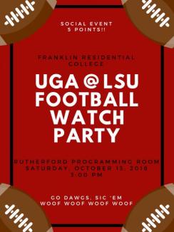 UGA @ LSU Watch Party Poster