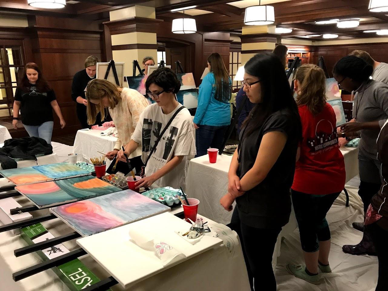 December art class in Rutherford Hall