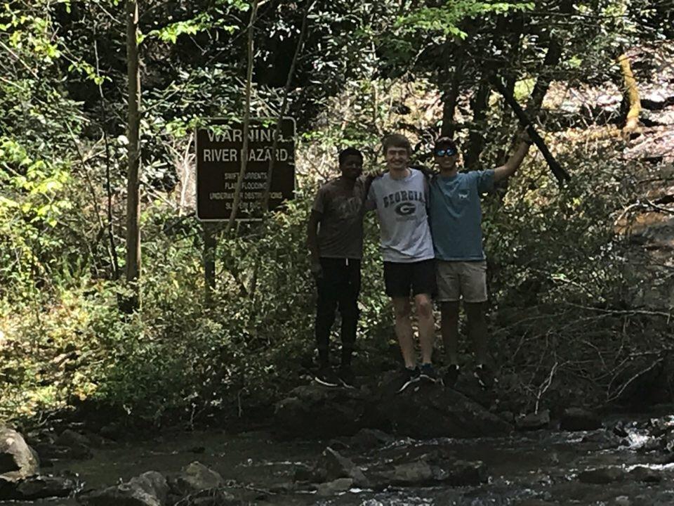 Alex, Geoffrey, and Matthew (boy trio) made it to the other side!