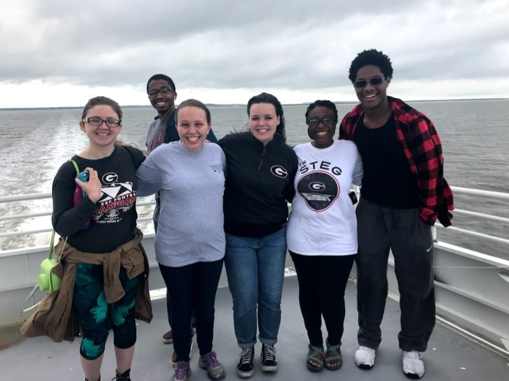 Enjoying the ferry ride