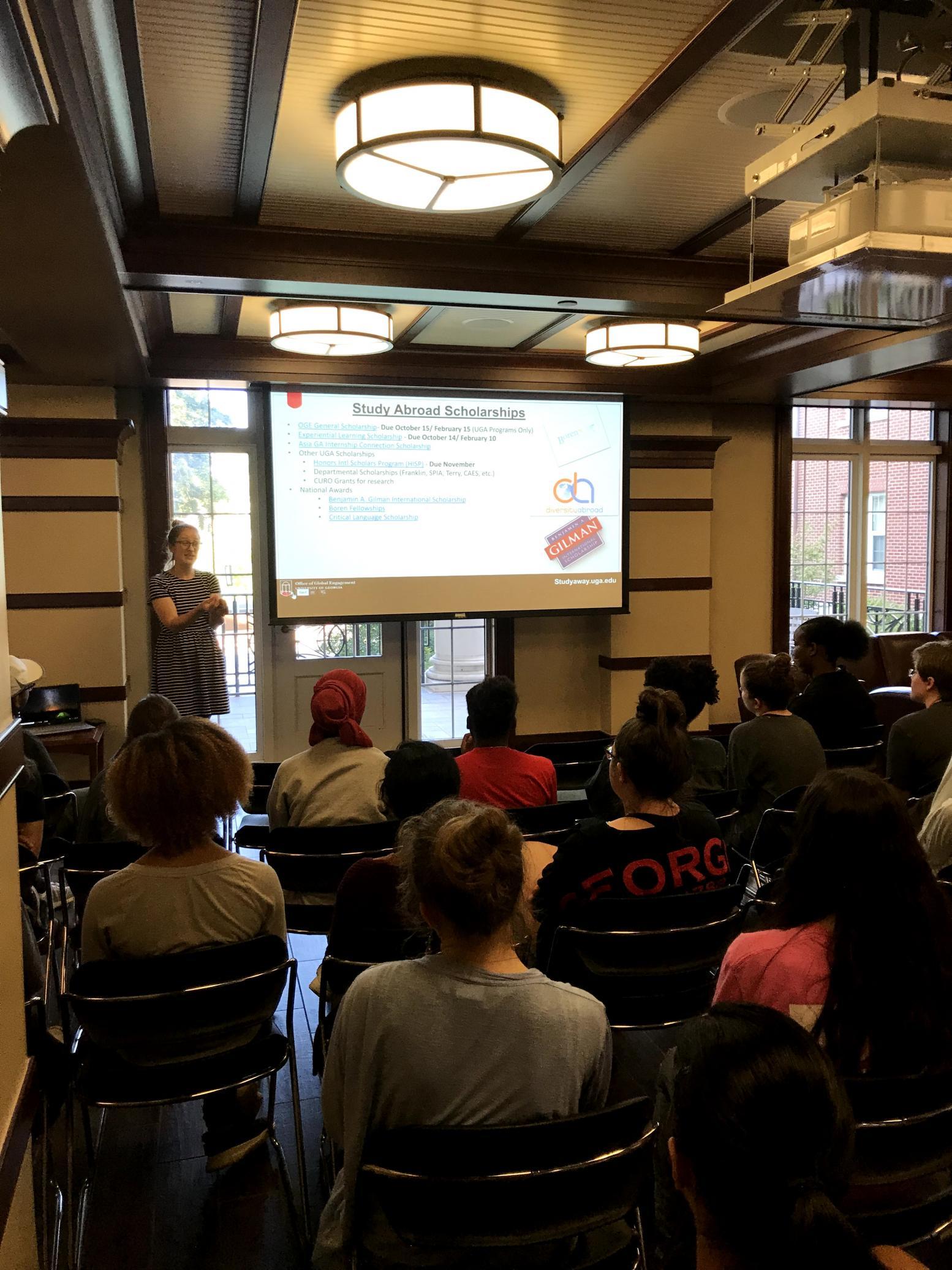 FRC members attend a Study Abroad information session in Rutherford