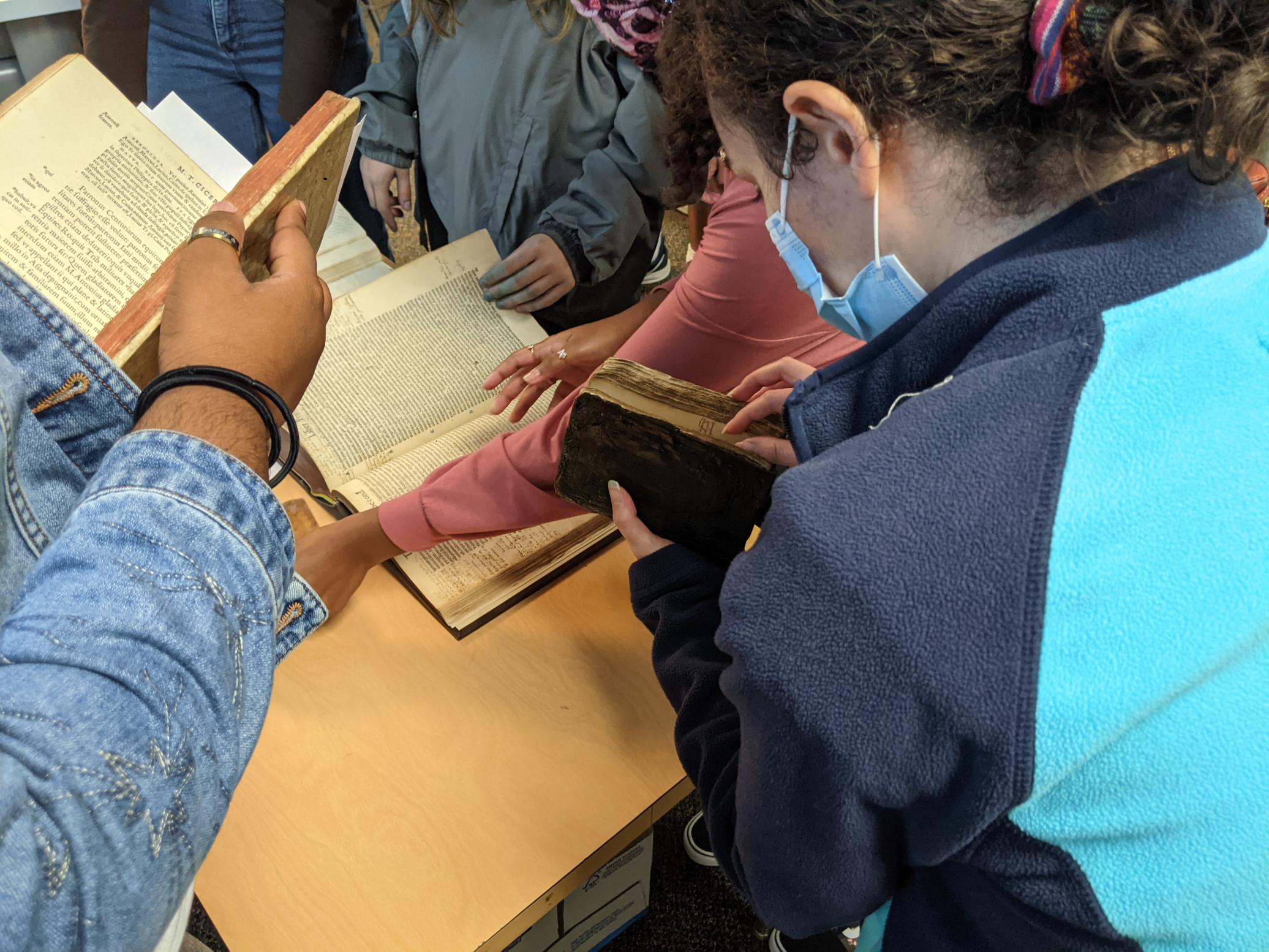 FRC members viewing early texts and manuscripts