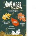 Flyer for November Cookie Nights